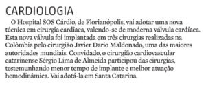 nova válvula em cirurgia cardíaca